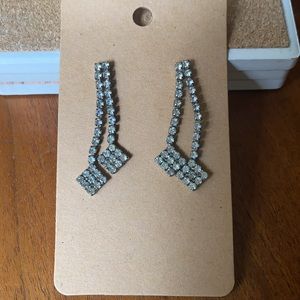 Faux diamond drop earrings